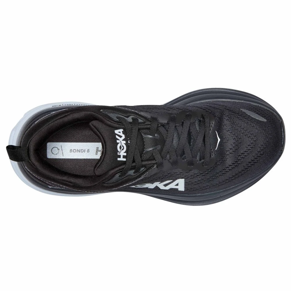 Hoka Bondi 8 Wide D Womens Running Shoes Black/White - Image 3