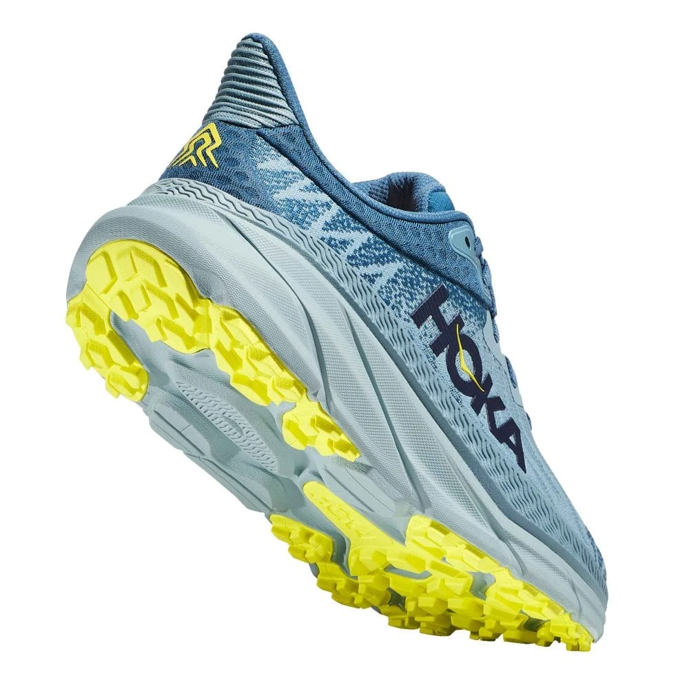 Hoka Challenger 7 Wide 2E Mens Trail Running Shoes Stone Blue/Evening Primrose - Image 2