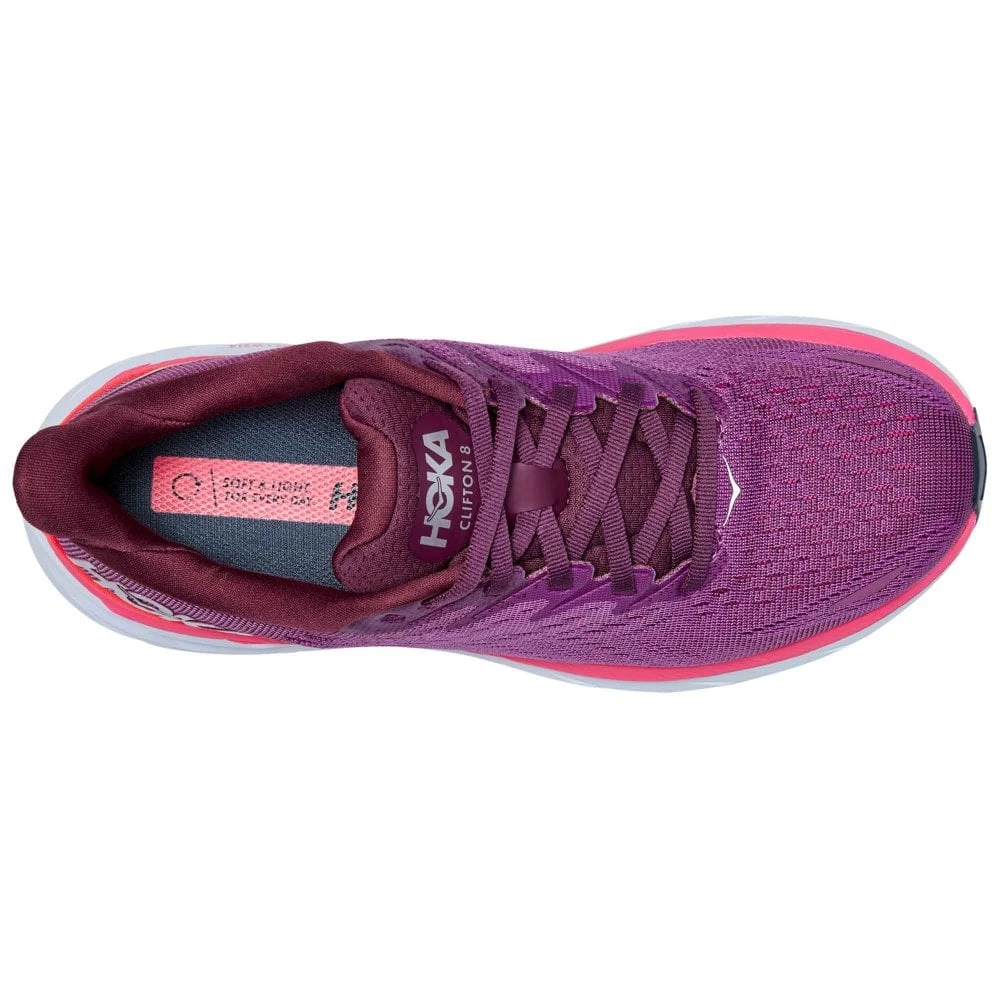 Hoka Clifton 8 Womens Running Shoes Grape Wine/Beauty Berry - Image 3