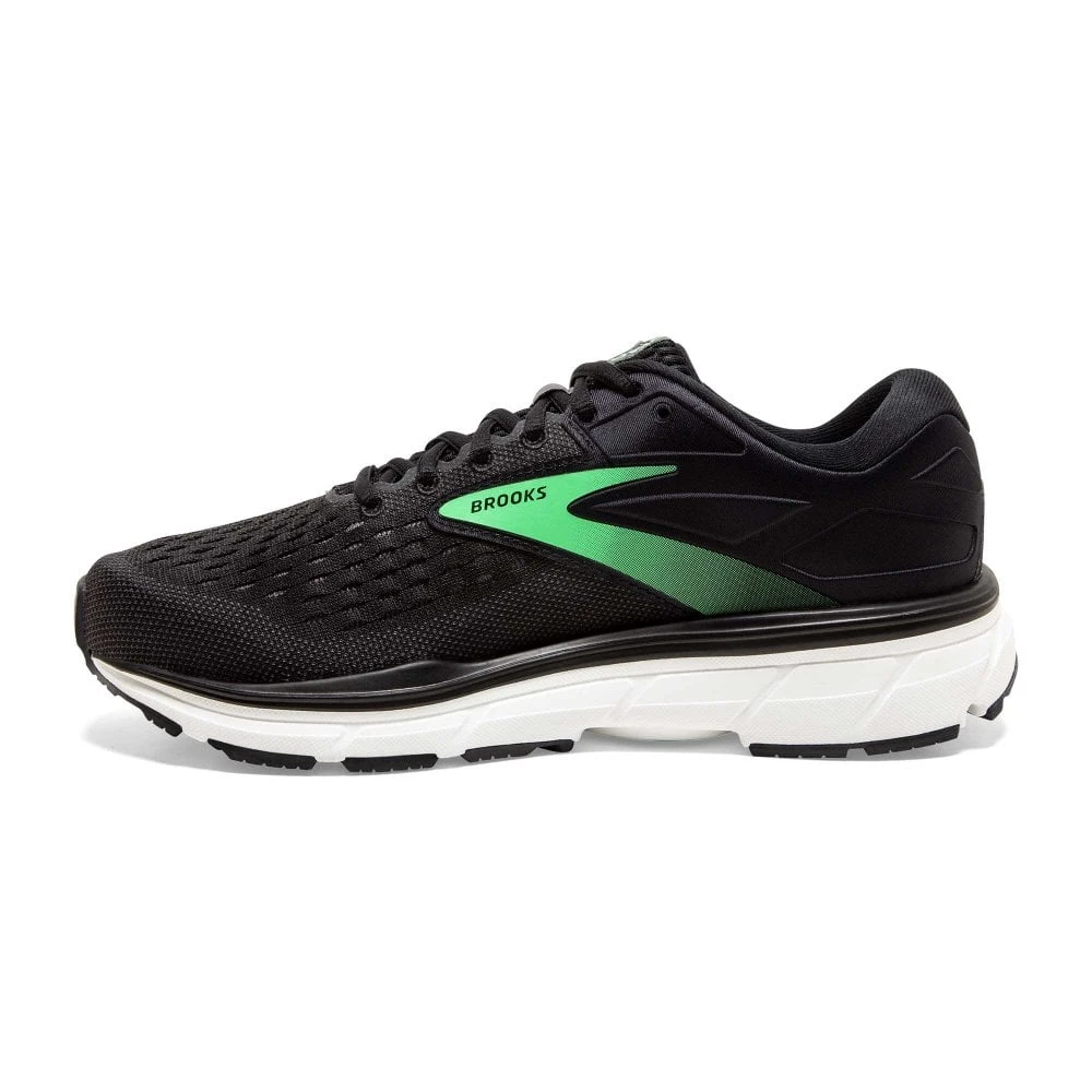 BROOKS Dyad 11 Extra Wide 2E Womens Running Shoes Black/Ebony/Green - Image 4