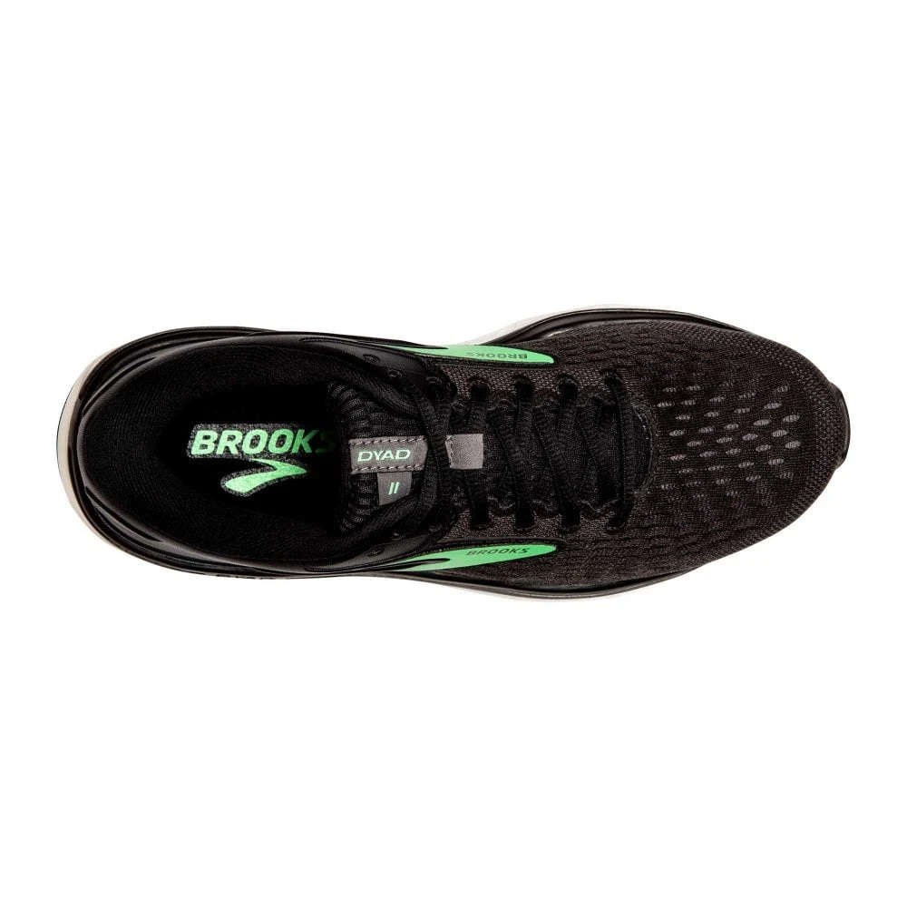 BROOKS Dyad 11 Wide D Womens Running Shoes Black/Ebony/Green - Image 2