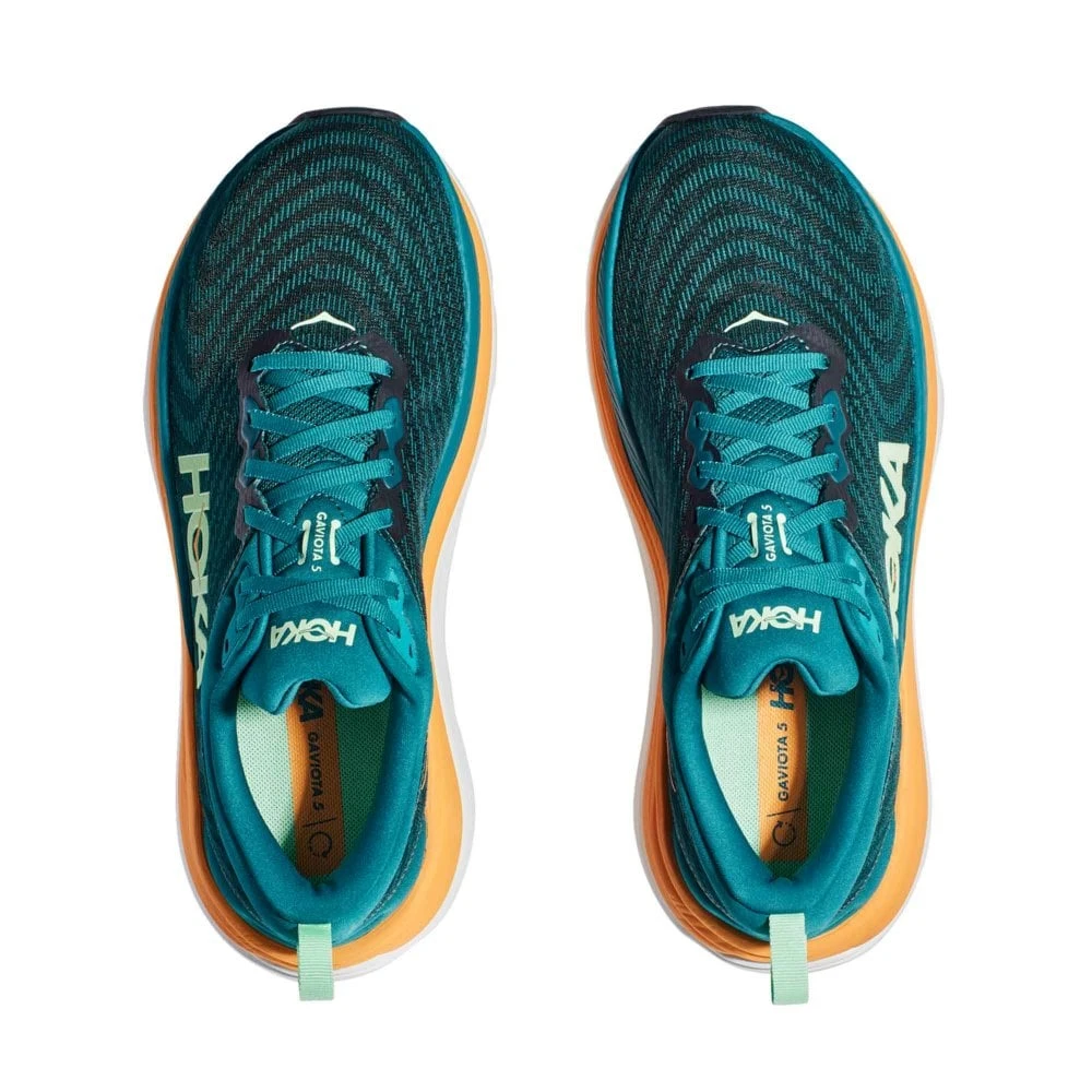 Hoka Gaviota 5 Mens Running Shoes Deep Lagoon/Sherbet - Image 3