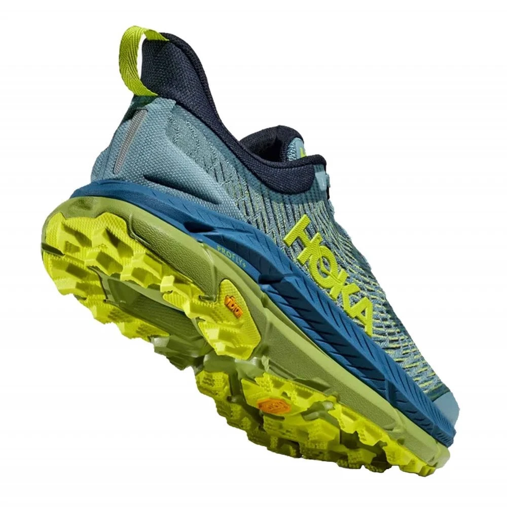 Hoka Mafate Speed 4 Mens Trail Running Shoes Stone Blue/Dark Citron - Image 2