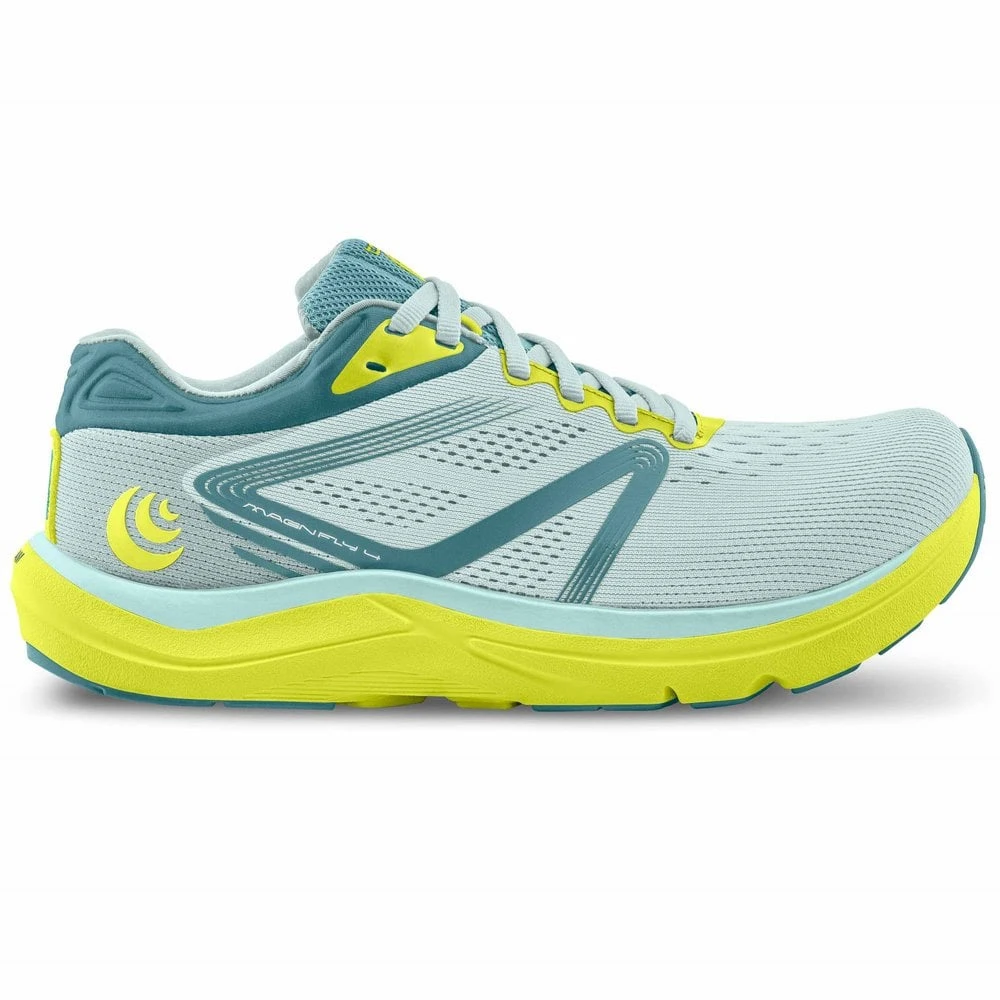 Topo Athletic Magnifly 4 Womens Running Shoes Glass Blue/Lime
