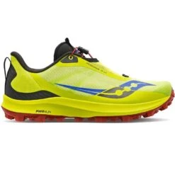Saucony Peregrine 12 ST Mens Trail Running Shoes Acid Lime/Spice