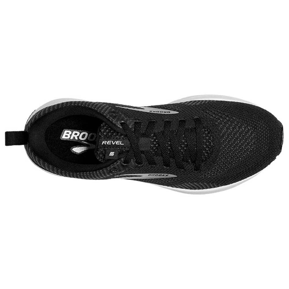 BROOKS Revel 5 Womens Road Running Shoes Black/Metallic White - Image 2
