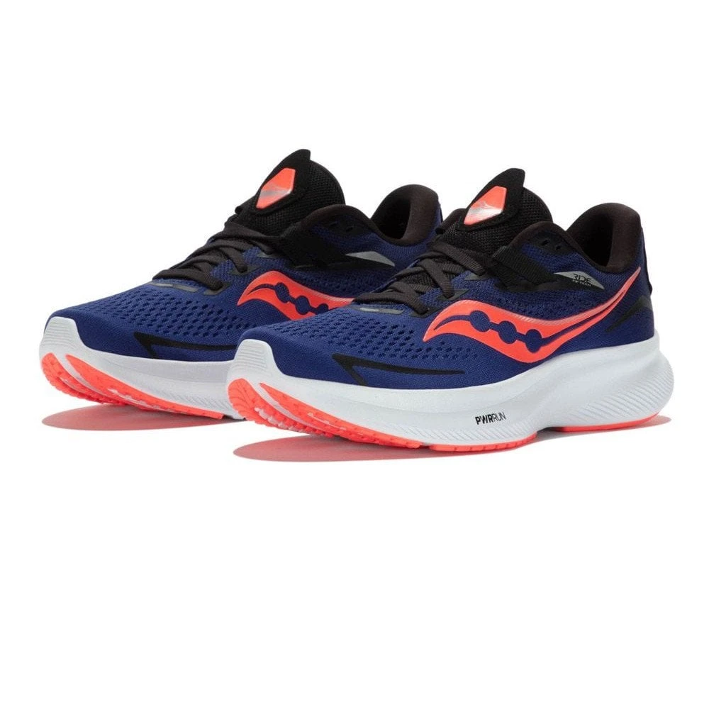 Saucony Ride 15 Mens Road Running Shoes Sapphire/ViZi Red - Image 2
