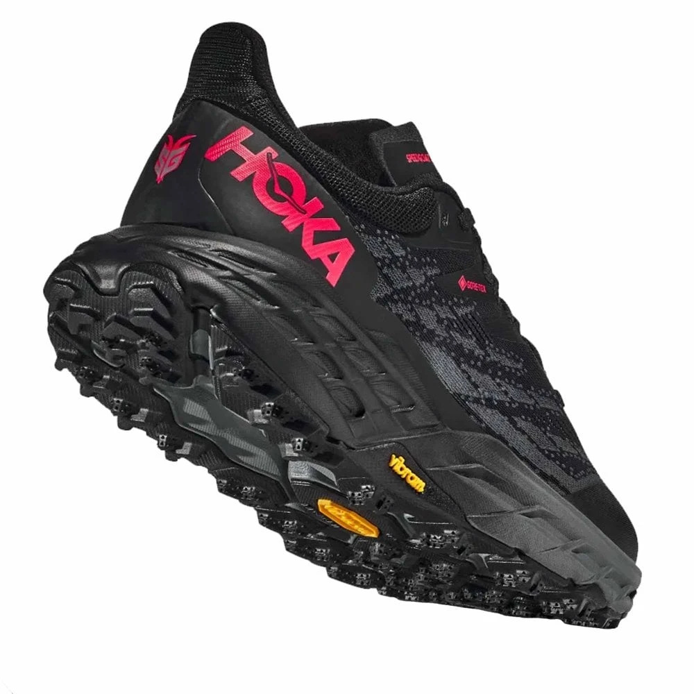 Hoka Speedgoat 5 GTX Womens Waterproof Trail Running Shoes Black/Black - Image 2