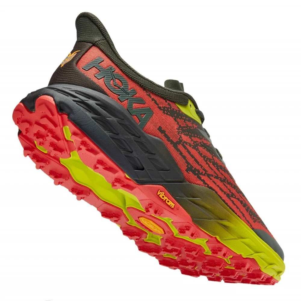 Hoka Speedgoat 5 Mens Trail Running Shoes Thyme/Fiesta - Image 2