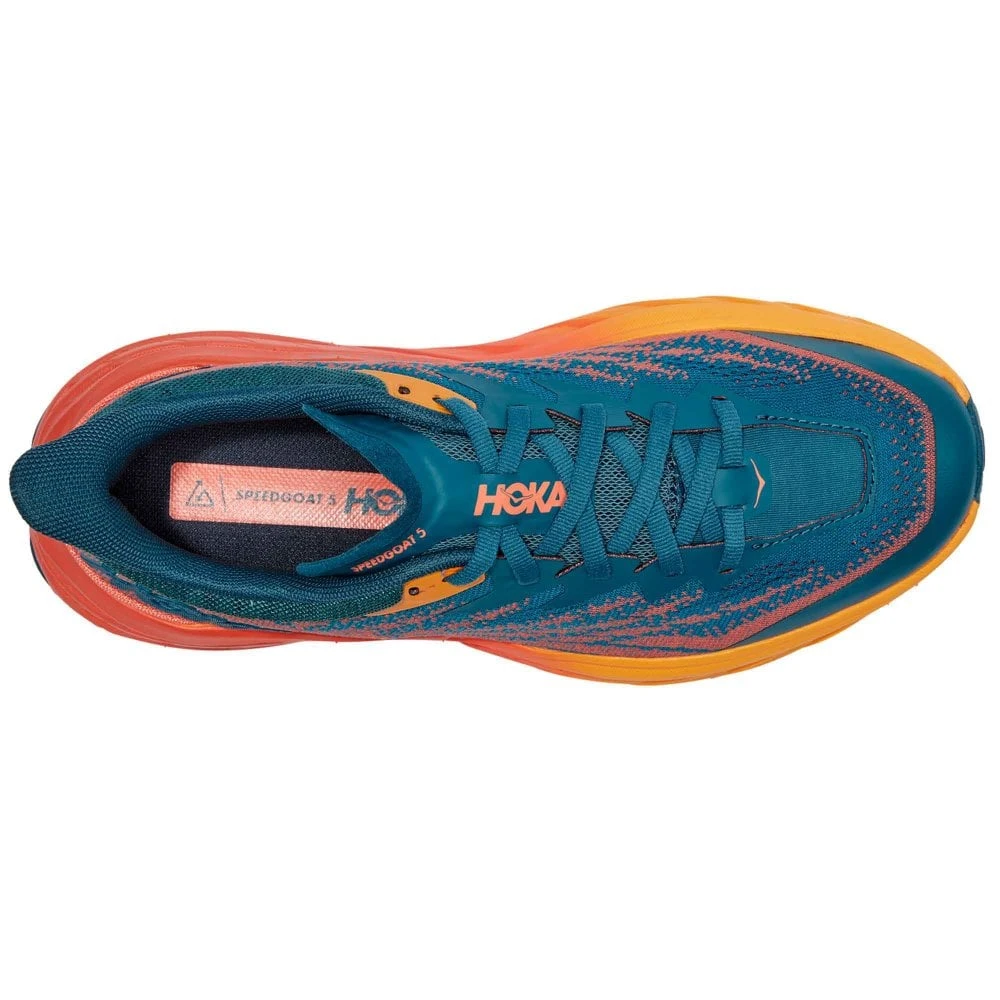 Hoka Speedgoat 5 Wide D Womens Trail Running Shoes Blue Coral/Camellia - Image 3
