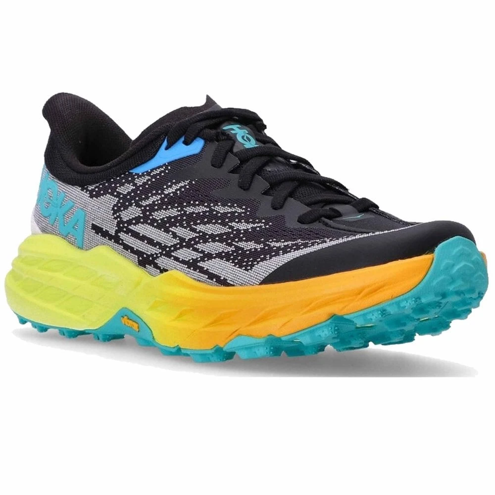 Hoka Speedgoat 5 Womens Trail Running Shoes Black/Evening Primrose - Image 2
